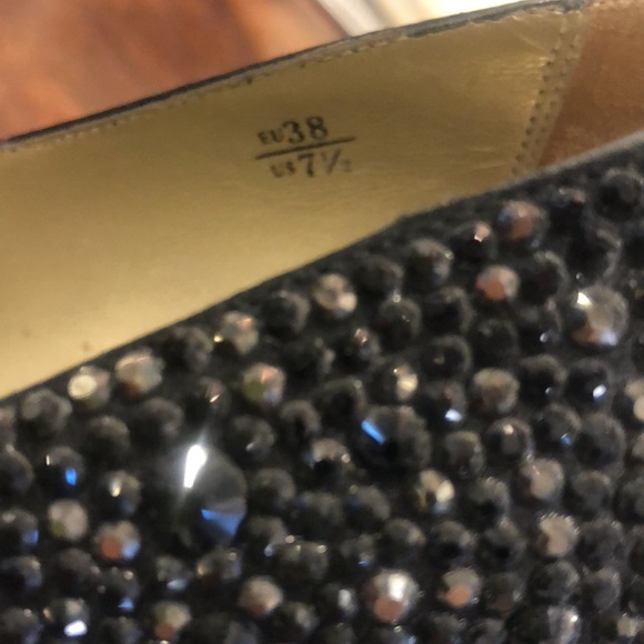 Benjamin Adams London Black Crystallized Satin Dress Pumps, US 7.5 - Picture 3 of 14